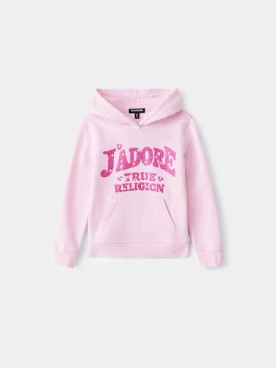 True Religion Girls Crystal J'adore Pullover Hoodie In Pink