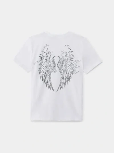 True Religion Girls Crystal Wing T-shirt In White