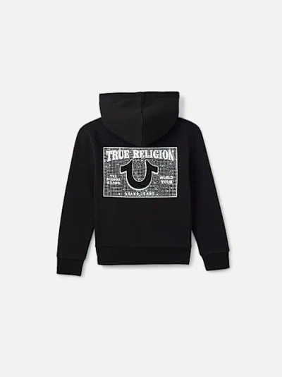 True Religion Girls Crystal World Tour Logo Zip Hoodie In Black