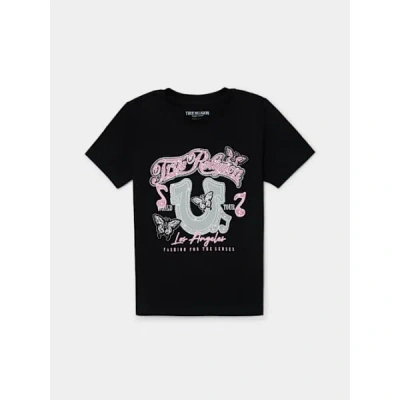 True Religion Girls Horseshoe Music Crewneck T-shirt In Black