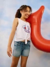 True Religion Girls ‘i Love ' Tie Tank Top In White