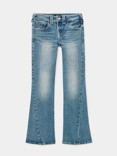 True Religion Girls Joey Crystal Horseshoe Flare Jean In Blue