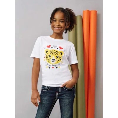 True Religion Girls Leopard Graphic T-shirt In White
