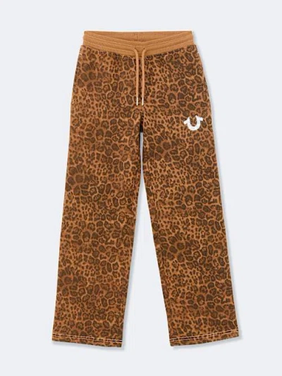True Religion Girls Leopard Print Sweat Pant In Multi