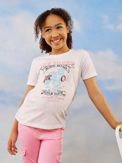 True Religion Girls Leopard T-shirt In White