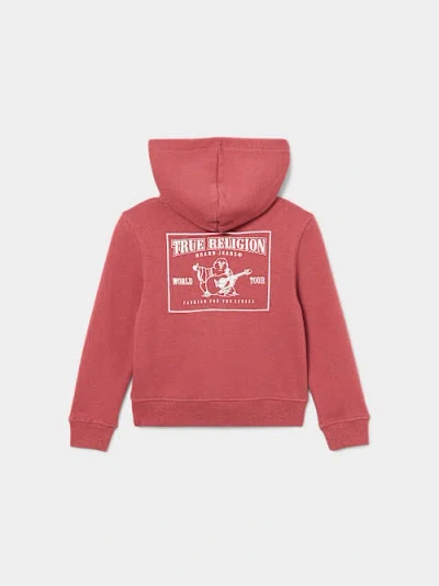 True Religion Girls Metallic World Tour Zip Hoodie In Pink