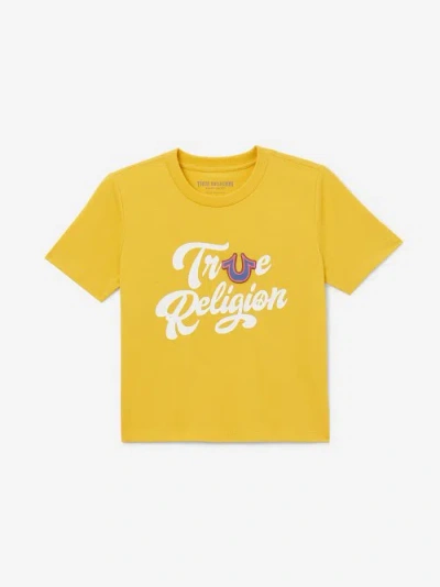 True Religion Girls Retro True T-shirt In Yellow