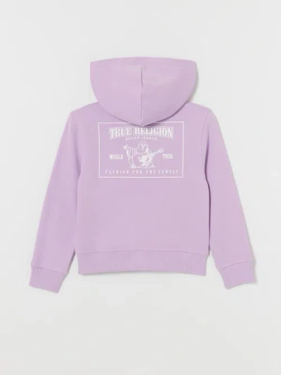 True Religion Girls Stitch Logo Zip Hoodie In Purple
