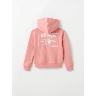 True Religion Girls Stitch Logo Zip Hoodie In Orange