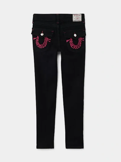 True Religion Girls Warped Logo Jean In Black