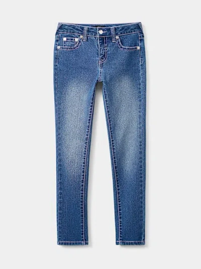 True Religion Girls Warped Logo Jean In Blue