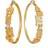 True Religion Gothic Logo Hoop Earring In Gold