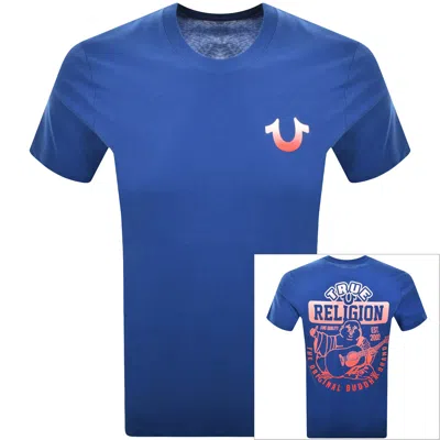 True Religion Gradient Buddah T Shirt Blue
