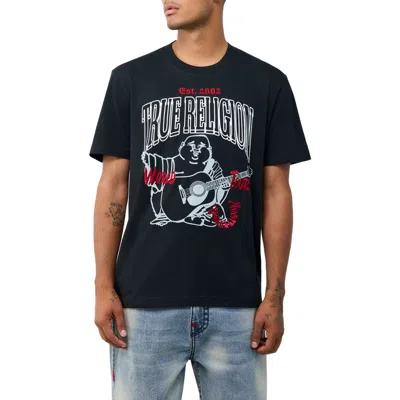 True Religion Groovy Buddha Embroidered Cotton Graphic T-shirt In Black