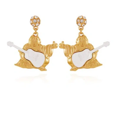 True Religion Guitar Buddha Drop Earring In Gold