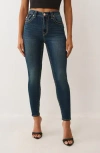True Religion Halle Big T High Waist Flap Pocket Skinny Jeans In Blue