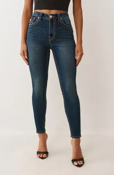 True Religion Halle Big T High Waist Flap Pocket Skinny Jeans In Blue
