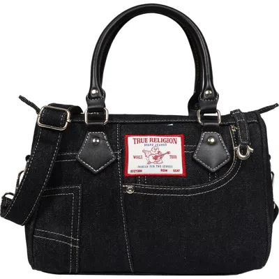 True Religion Heritage Denim Satchel Bag In Black