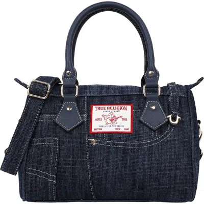 True Religion Heritage Denim Satchel Bag In Blue