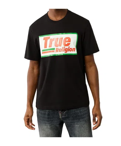 True Religion High Density Logo Tee In Black