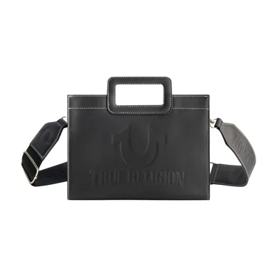 True Religion Horsehoe Motif Medium Modern Tote In Black
