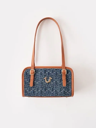 True Religion Horseshoe Allover Print Handbag In Blue