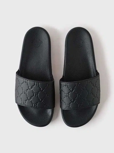 True Religion Horseshoe Allover Print Slides In Black