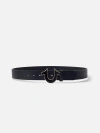 True Religion Horseshoe Buckle Belt In Black