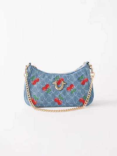 True Religion Horseshoe Cherry Handbag In Blue