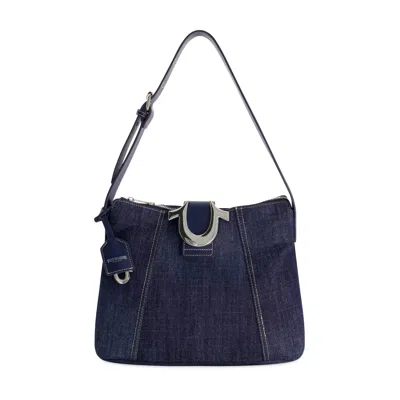 True Religion Horseshoe Denim Hobo In Blue