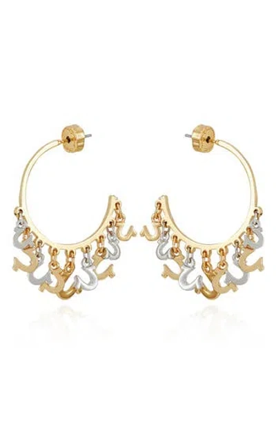 True Religion Horseshoe Drop Hoop Earrings In Gold