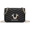 True Religion Horseshoe Multi Stud Flap Crossbody In Black