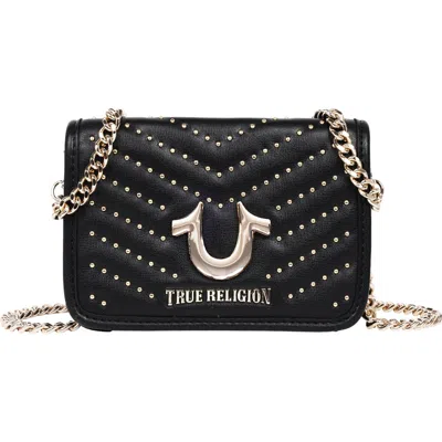 True Religion Horseshoe Flap Crossbody Bag In Black