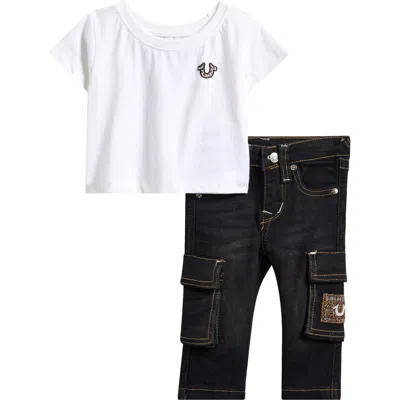 True Religion Babies'  Horseshoe Graphic T-shirt & Cargo Jeans Set In Multi