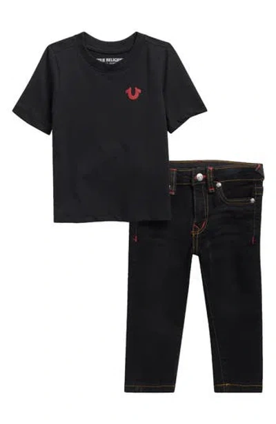 True Religion Kids'  Horseshoe Graphic T-shirt & Jeans Set In Animal Print