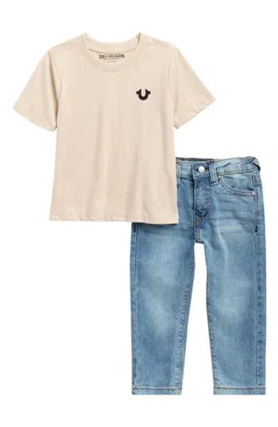 True Religion Kids'  Horseshoe Graphic T-shirt & Jeans Set In Gray