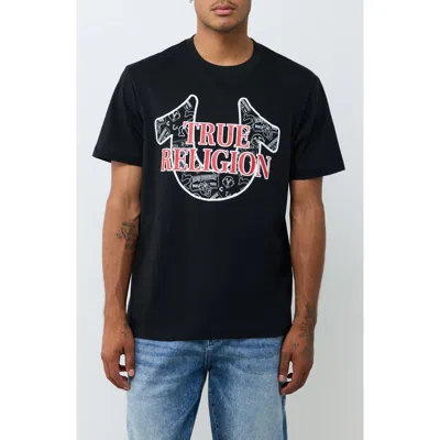 True Religion Horseshoe Graphic T-shirt In Black