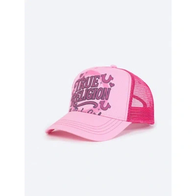 True Religion Horseshoe Heart Trucker Hat In Pink