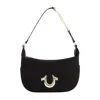 True Religion Horseshoe Strap Crescent Hobo In Black