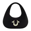 True Religion Horseshoe Link Soft Hobo In Black