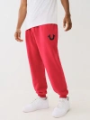 True Religion Horseshoe Logo Drawstring Jogger In Red