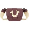 True Religion Horseshoe Mini Flap Crossbody Bag In Burgundy