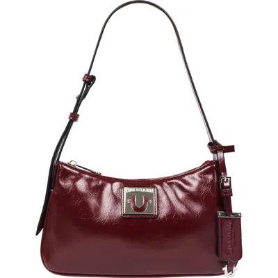 True Religion Horseshoe Plaque Shoulder Bag In Burgundy