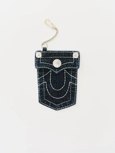 True Religion Horseshoe Pocket Keychain In Blue