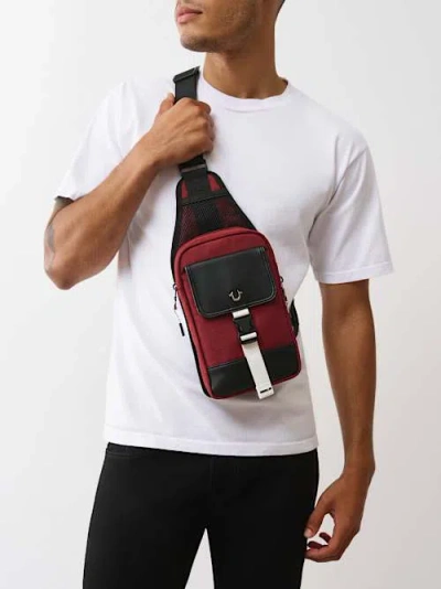 True Religion Horseshoe Pocket Sling Bag In Red