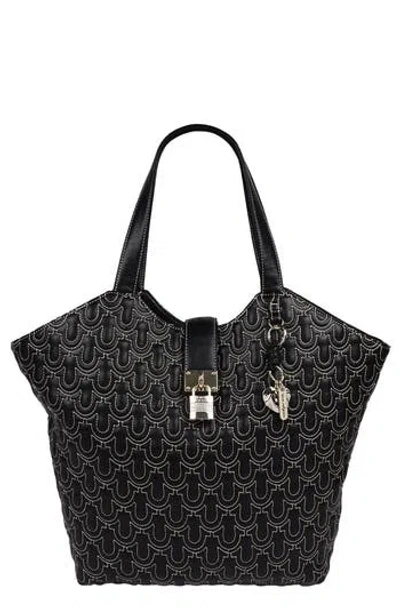 True Religion Horseshoe Quilted Charm Tote Bag In Black