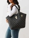 True Religion Horseshoe Quilted Charm Tote In Black
