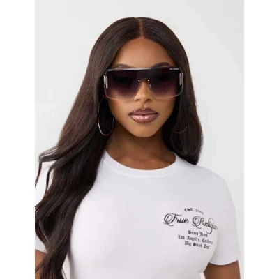 True Religion Horseshoe Shield Sunglasses In Black