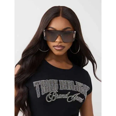 True Religion Horseshoe Shield Sunglasses In Yellow
