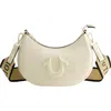True Religion Logo Strap Crescent Hobo In White